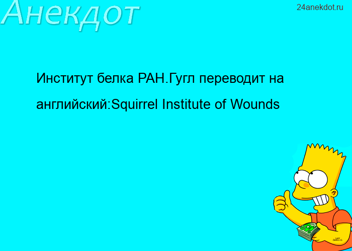 Институт белка РАН.Гугл переводит на английский:Squirrel Institute of Wounds