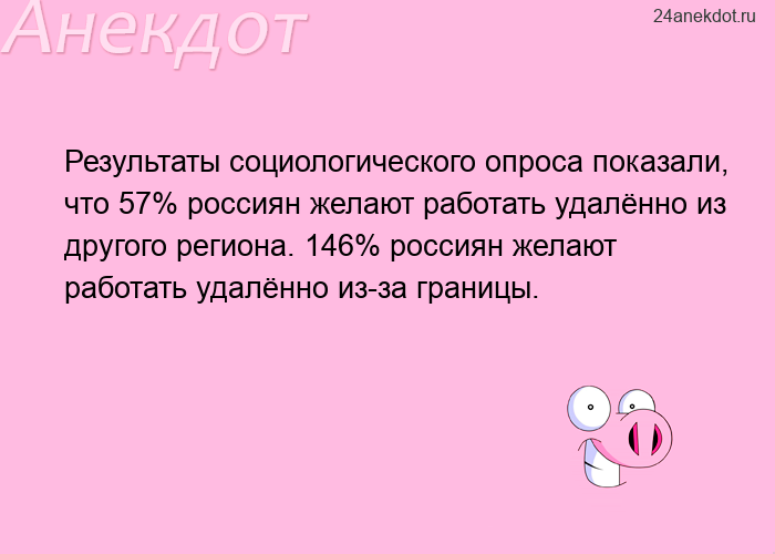 Результаты социологического опроса показали, что 57% россиян желают работать удалённо из другого рег